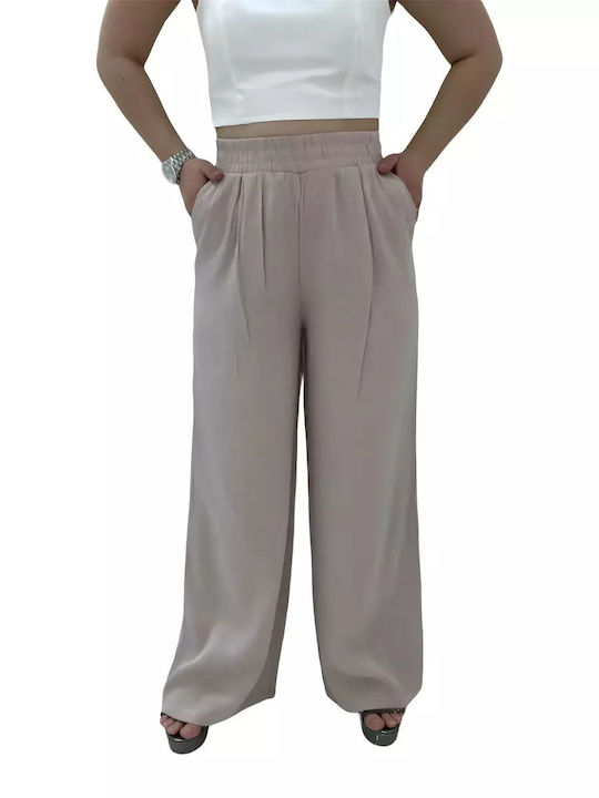 Collection Femei Lenjerie Pantaloni cu Elastic cu Croială Normală Beige