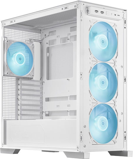 Asus TUF Gaming GT302 ARGB Midi Tower Computer Case with Side Window White