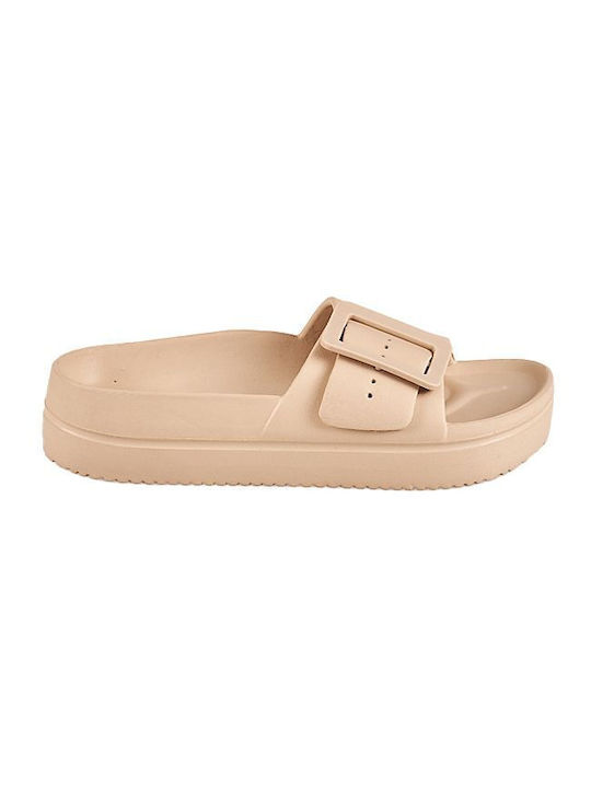 Mitsuko Sa66455w-bei Monochrome Schnalle Beige Flip Flop