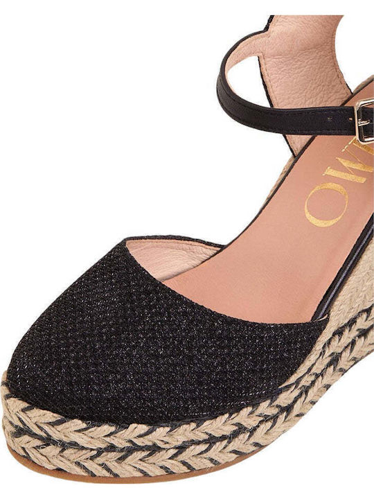 Damenplattformen im Espadrilles-Stil Schwarz