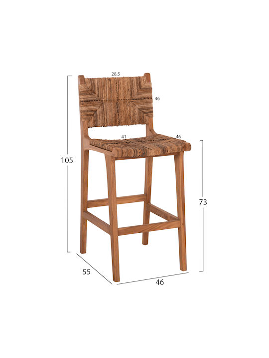 Stool Bar Walter Natural 1pcs 46x55x105cm