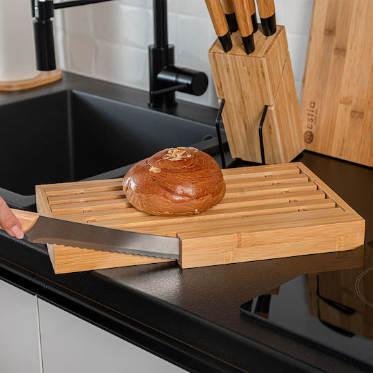 Estia Rectangular Bamboo Chopping Board for Bread Brown 35.5x22cm