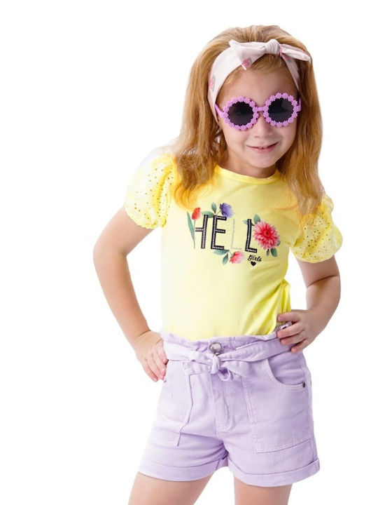 Energiers Kinder Set mit Shorts Sommer 2Stück Lilac