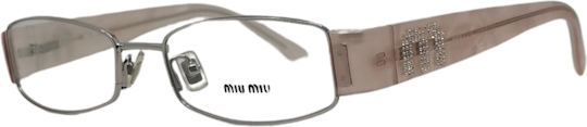 Miu Miu Weiblich Metallisch Brillenrahmen Silber MU 51FV 7UB1O1