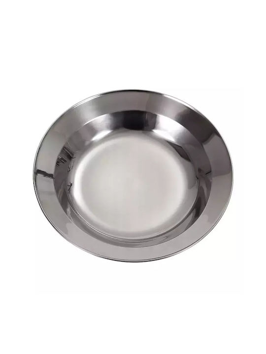 Mil-Tec Πιάτο Γλυκού Inox Ασημί με Διάμετρο 22cm