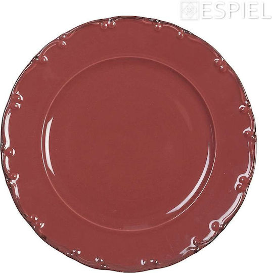 Espiel Liana Teller Suppe aus Porzellan Rot mit Durchmesser 23cm