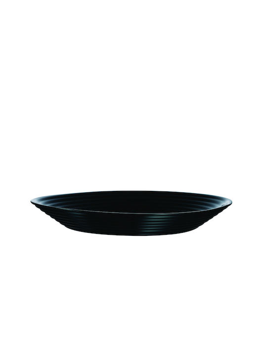 Luminarc Harena Plate Soup Glass Black with Diameter 23cm