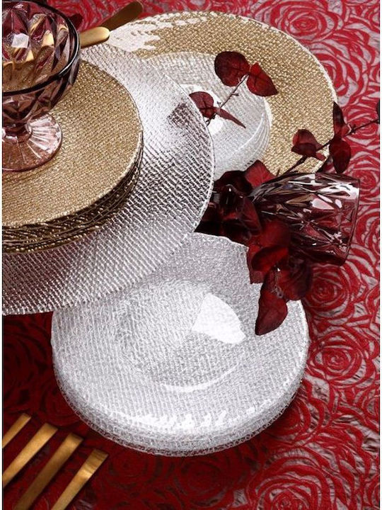 Cryspo Trio Cotton Plate Desert Glass Clear with Diameter 21cm 7pcs