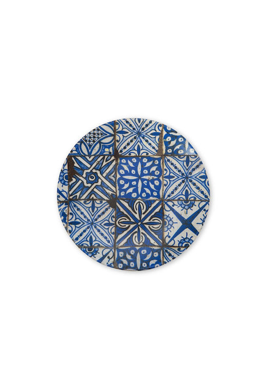 ArteLibre Maiolica Plate Shallow made of Porcelain Blu Opaco with Diameter 26cm