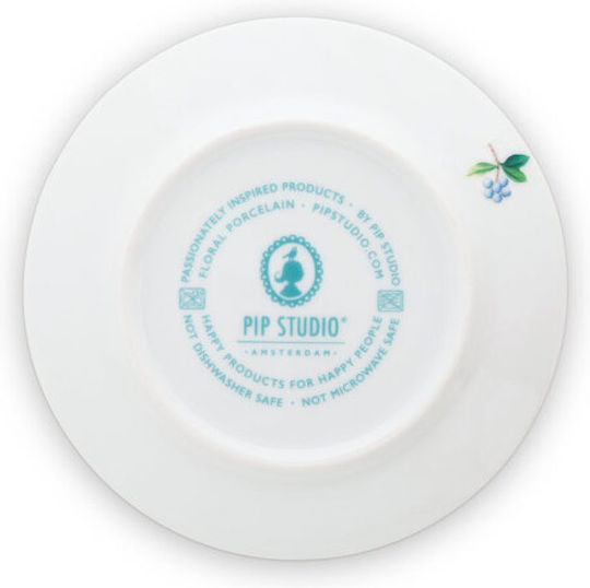 PiP Studio Blushing Birds Pastry Plate Desert made of Porcelain White with Diameter 17cm