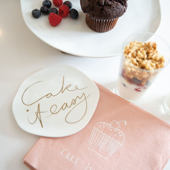 Raeder Cake It Easy Πιάτο Γλυκού από Πορσελάνη Λευκό με Διάμετρο 14cm