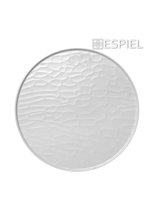 Espiel Wavy Чиния Плитко от Меламин матово бяло с Диаметър 23см