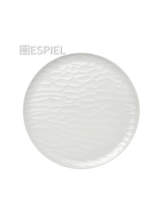 Espiel Wavy Чиния Плитко от Меламин матово бяло с Диаметър 25см
