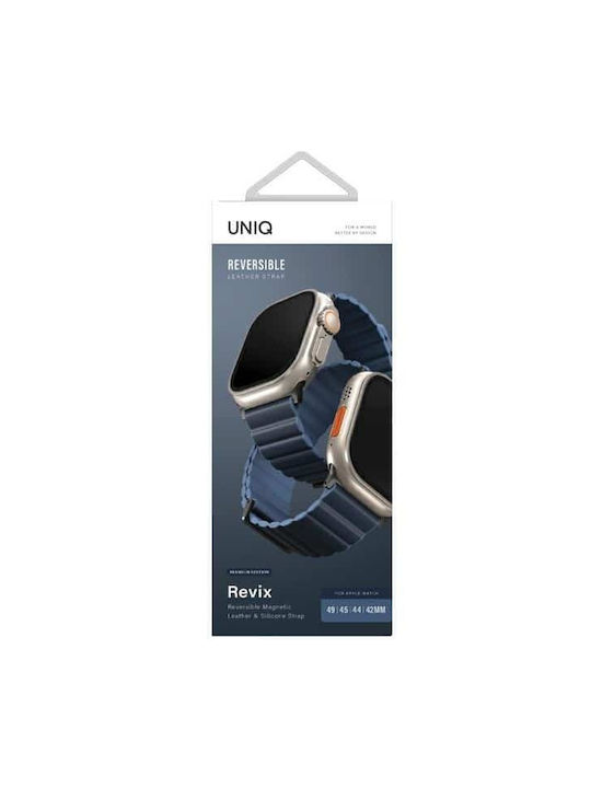 Uniq Ιμάντας Revix Premium Armband Leder Blau (Apple Watch 42/44/45mm)