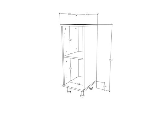 Zaria Cabinet de baie L30xA35xÎ85cm Alb