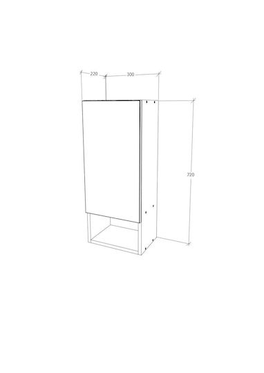Zed Cabinet de baie L30xA22xÎ72cm Gri