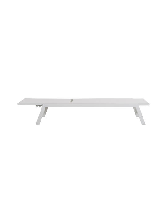Deckchair Aluminum Rabia with Cushion White 191.5x60x89.5cm.