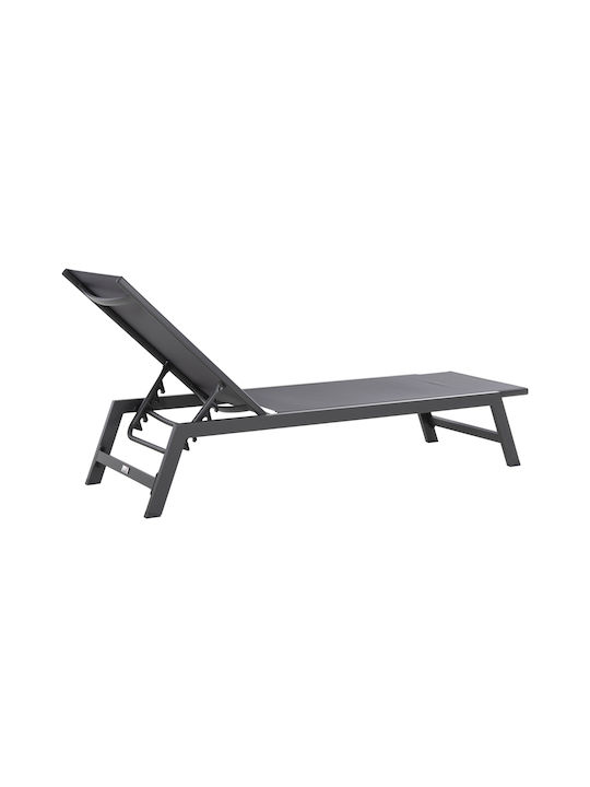 Deckchair Aluminum Rabia with Cushion Gray 191.5x55.5x89.5cm.