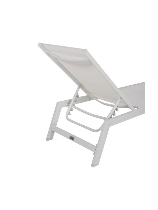 Deckchair Aluminum Rabia with Cushion White 191.5x60x89.5cm.