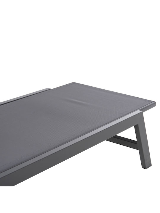 Deckchair Aluminum Rabia with Cushion Gray 191.5x55.5x89.5cm.