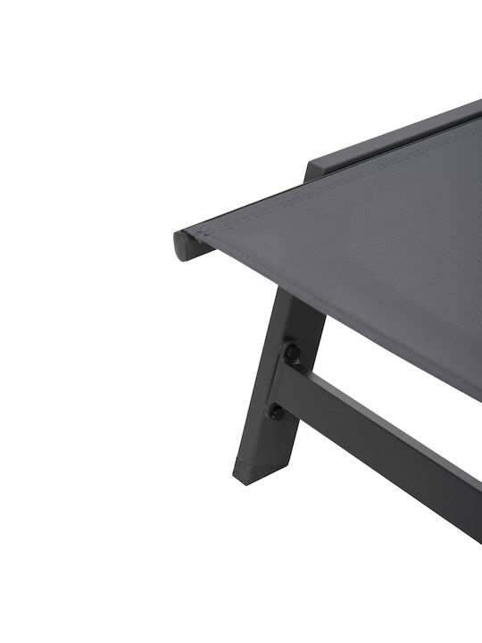 Deckchair Aluminum Rabia with Cushion Gray 191.5x55.5x89.5cm.