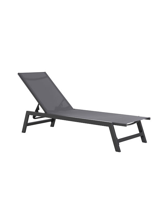 Deckchair Aluminum Rabia with Cushion Gray 191.5x55.5x89.5cm.