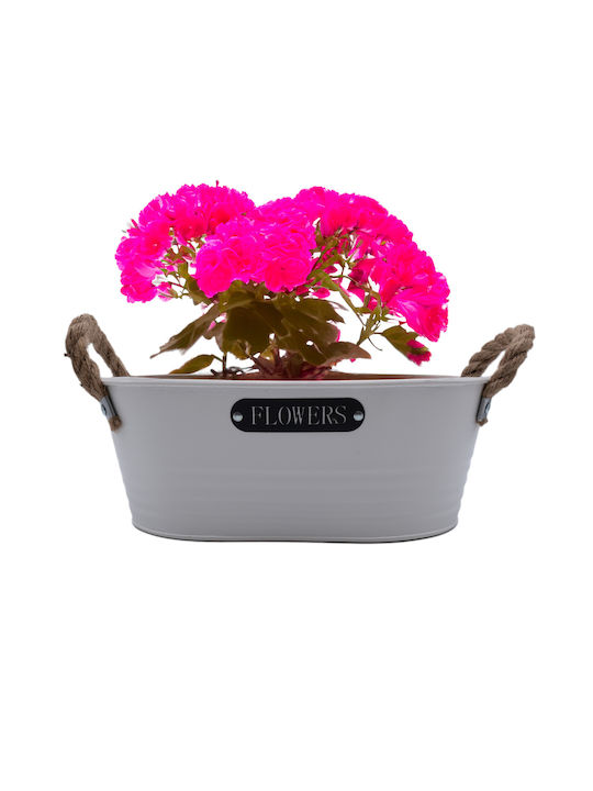 Uncle George Planter Metal Beige 31x19x11cm.