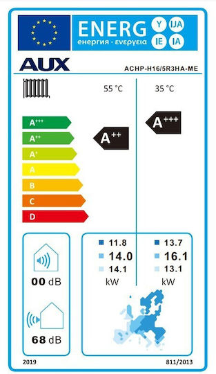 AUX Pompa de căldură 16.10kW Trei faze 65°C Monoblock