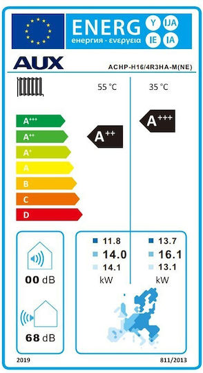 AUX Αντλία Θερμότητας 16kW Τριφασική 60°C Monoblock