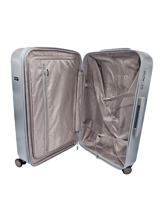 DKNY Valiză Mare De Călătorie Dură Argintie Cu 4 Roți Înălțime 78cm