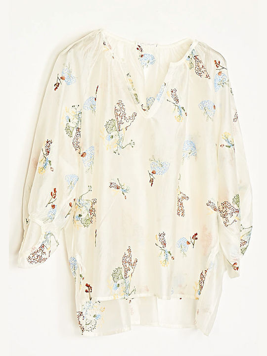 Cuca Женска блуза с ръкав 3/4 & с V-образно деколте Ivory Coast