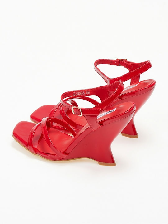 Issue Fashion Women's Sandals Red with High Heel