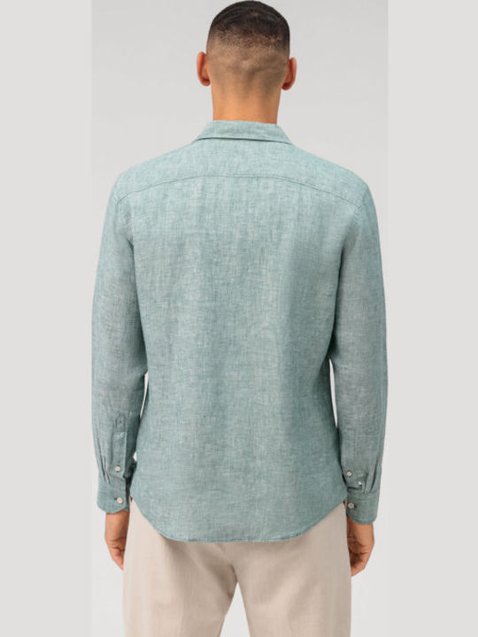 Casual Long-sleeved Linen Shirt Khaki