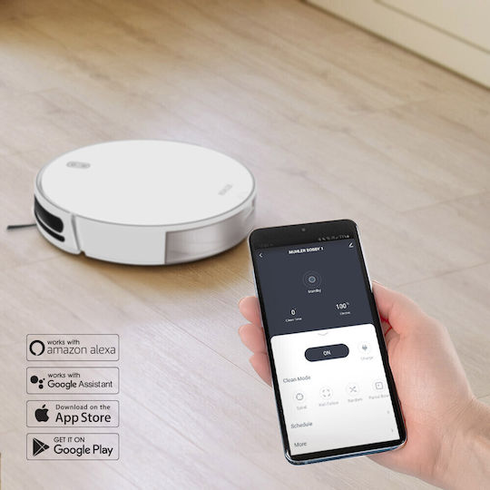 Muhler Bobby 1 Roboter-Staubsauger mit Intelligenter Navigation und Saugkraft 1400Pa Weiße
