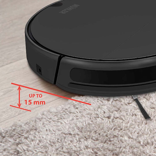 Muhler Bobby 1 Roboter-Staubsauger mit Intelligenter Navigation und Saugkraft 1400Pa Schwarz