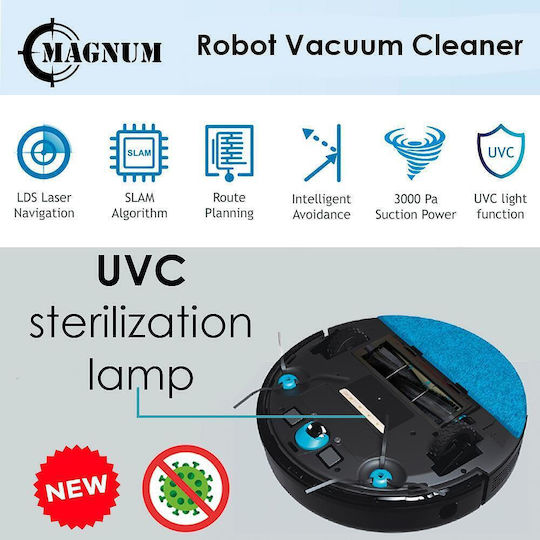 Magnum Energy UV+ Прахосмукачка Робот с Картографиране Лазерна Бяла