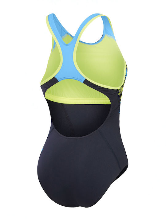 Placement Laneback Activewear Swimsuit Navy Blue