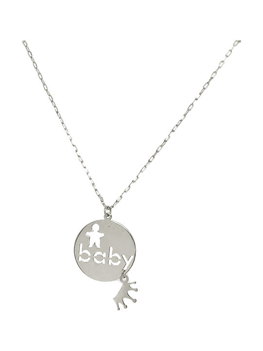 Dio Jewellery Lab Kinderhalskette Krone aus Silber