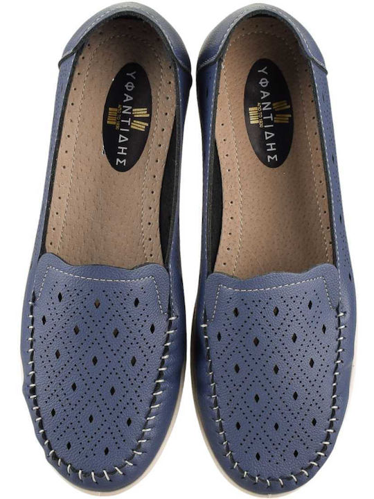 Yfantidis Women's Moccasins in Blue Color