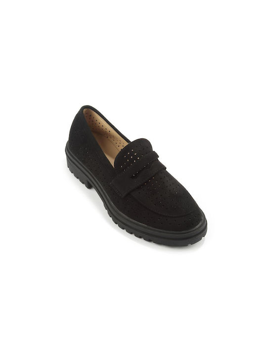 Fshoes Women's Loafers in Black Color