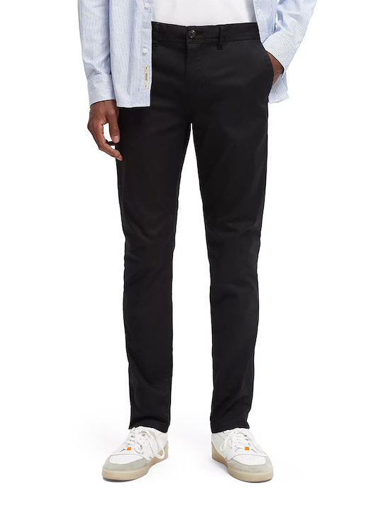 Scotch & Soda Mott Men's Trousers Chino Elastic in Super Slim Fit Black