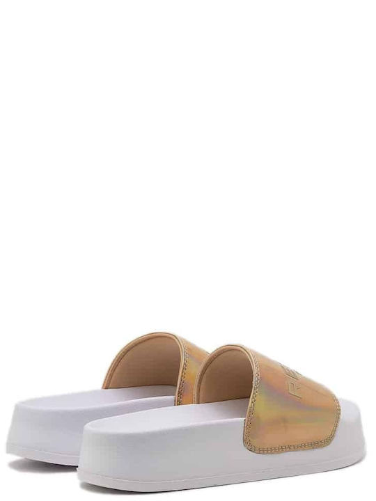 Replay Frauen Flip Flops mit Plattform in Gold Farbe