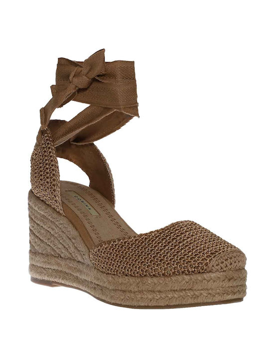 Corina Women's Suede Platform Espadrilles Tabac Brown