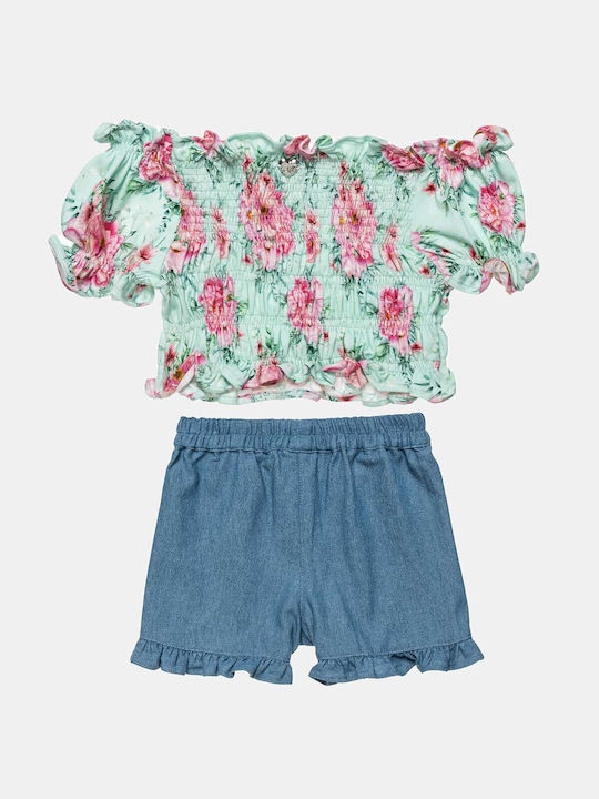 Alouette Kinder Set mit Shorts Sommer 2Stück Türkis