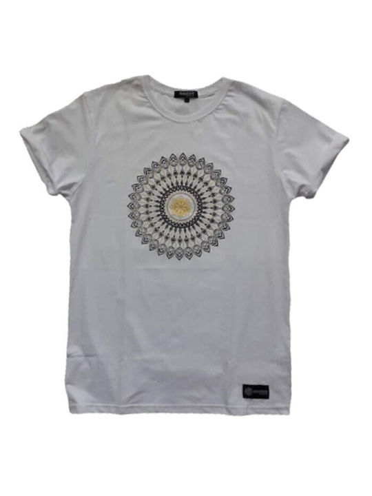 Mandala Herren T-Shirt Kurzarm Schwarz