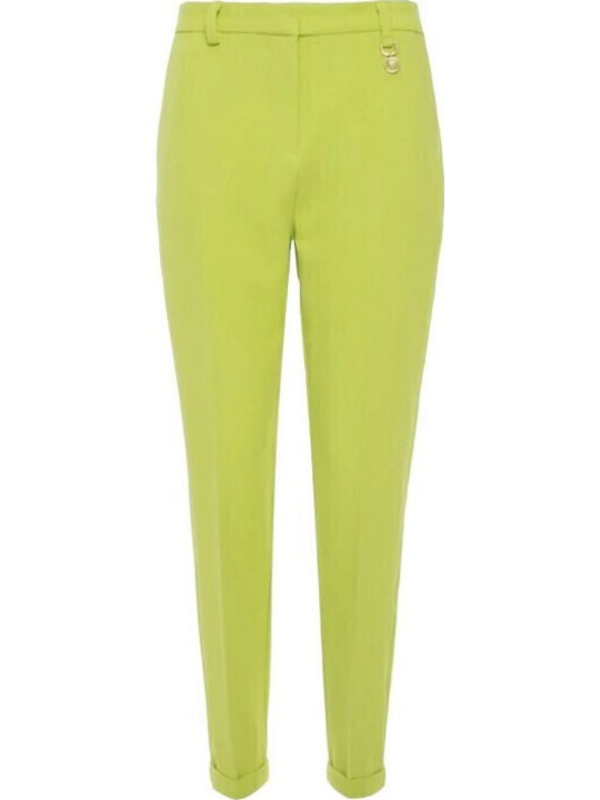 Women's Fabric Trousers Regular Fit Green
