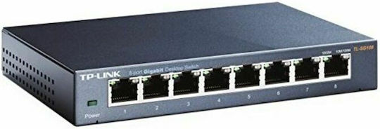 TP-LINK TL-SG108 Unmanaged L2 Switch with 8 Ethernet Ports and 8 SFP Ports