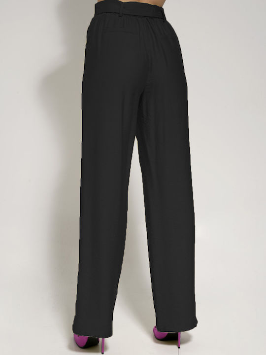 Tresor Damen Stoff Palazzo-Hose Black