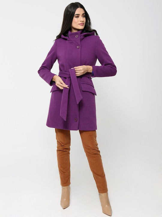 Tresor Women's Coat with Hood Purple