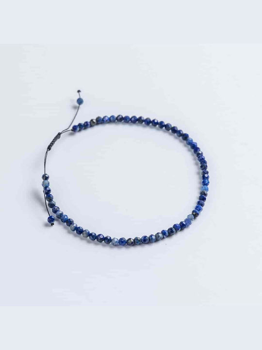 Handmade Cuoro Bracelet Small Precious Stones Lapis Lazuli Bracelet